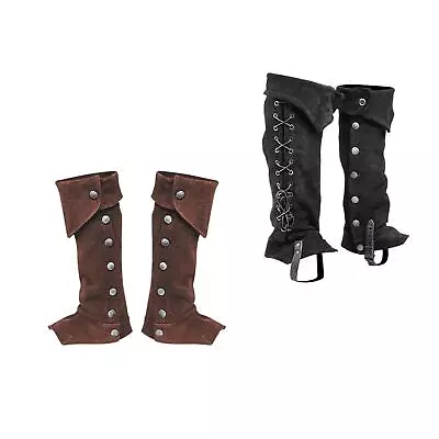 Faux Leather Pirate Boot Cover Costume Accessories Soldier Waterproof Gothic • $22.80