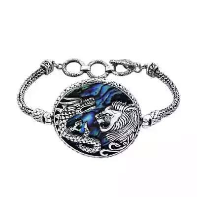 Bali Legacy Abalone Shell Lion & Dragon Bracelet In Sterling Silver 7.5  • $63