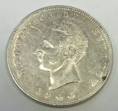 1944 Ecuador Silver 5 Sucres (2454) • $29.99