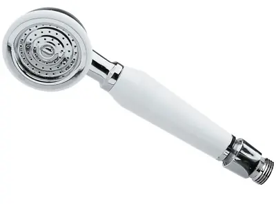 Traditional Shower Handset White & Chrome Bathroom Hand Held Or Fits Cradle • £13.95