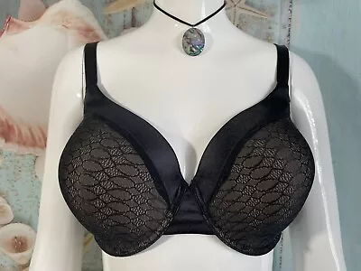 Maidenform Sweet Nothings Full Figure Tshirt Bra Sz 38dd #08038 Black Euc • $6.99