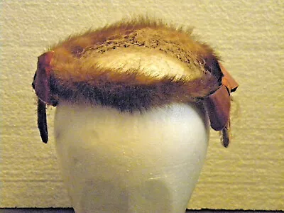 Vintage 1920s/50s Ladies Mink Fur Dress Hat With Netting & Bows Very Nice • $10.93