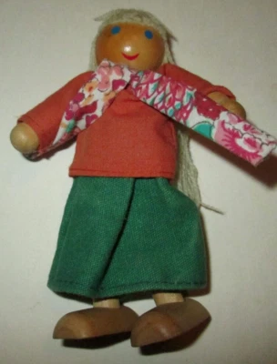 $6 • Buy VTG Melissa & Doug Ryan’s Room Wooden Doll Figure For TOY Dollhouse STRING HAIR