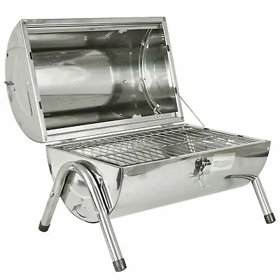 £35.99 • Buy Portable Stainless Steel Barrel BBQ Camping Table Top Charcoal Fire Barbecue Pit