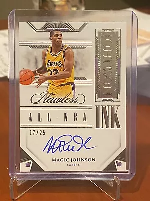 2022-23 Panini Flawless Magic Johnson All NBA Ink On Card Auto 17/25 - LA Lakers • $279.99