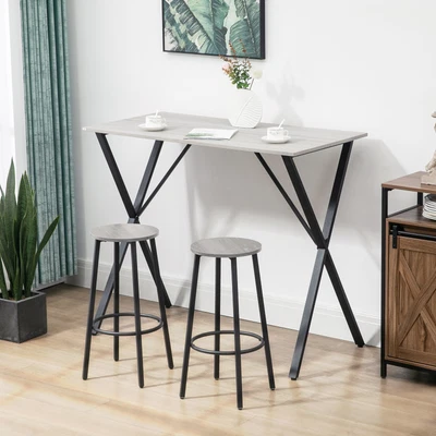 £68.99 • Buy Modern Bar Table With Marble Effect Top Steel Legs For Living Room, White