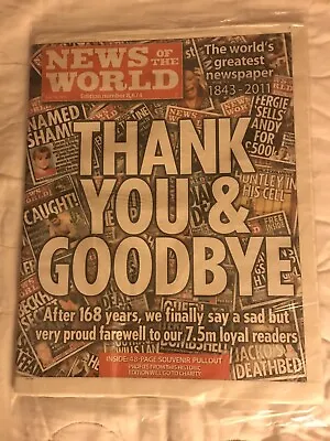 News Of The World Last Newspaper Final Edition No 8674 July 10th 2011 • £10