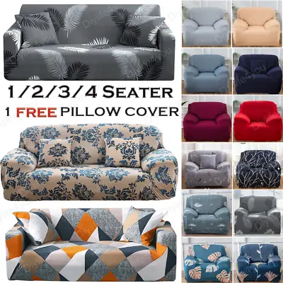 Sofa Covers High Stretch Lounge Slipcovers Couch Cover Protector  1/2/3/4 Seater • $9.99