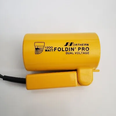 Vtg Northern Foldin' Pro Travel Blow Hair Dryer 1200 Watts Retro TESTED WORKS • $15.50