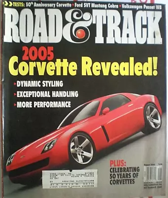 Road & Track Magazine August 2002- Ford SVT Mustang Cobra Acura NSX • $4