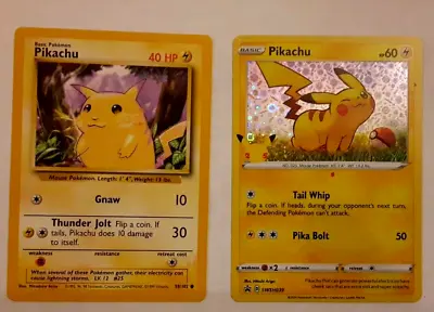 $10 • Buy 1999 Pikachu 58/102 - NM / M - Base Set Pokemon Card & 2020 Pikachu SWSH039