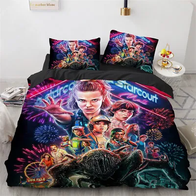 £34.75 • Buy 3D Stranger Things Design Bedding Set Comforter Cover & Pillowcase &1