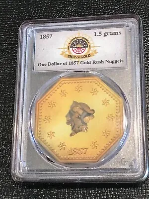 Pcgs 1857 Ss Central America Shipwreck 1.5 Grams 1 Of 1857 Bob Evans-mar333 • $249.99