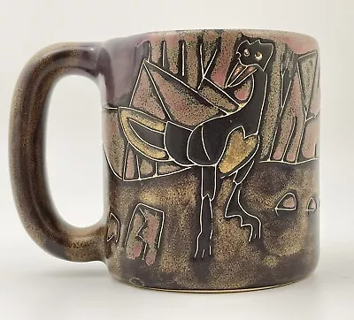 Mara Mexico Stoneware Roadrunner Southwest Hand Painted Mug Cup 16 Oz Tan Brown • $28
