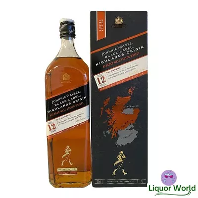 Johnnie Walker Black Label Highlands Origin 12 Year Old Blended Scotch Whisky 1L • $154.65