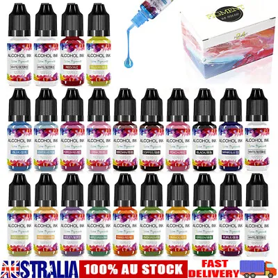 24 Bottle Colors Alcohol-Based Ink Diffusion Epoxy Resin Pigment Kit Liquid Dye • $24.99