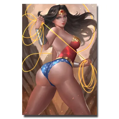 $5.38 • Buy Wonder Woman Superhero Wall Scroll Poster Manga Hot Girl Picture Canvas Print 03
