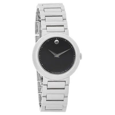 Movado 0606419 Concerto Black Dial Stainless Steel Women's Watch $1095 • $440.56