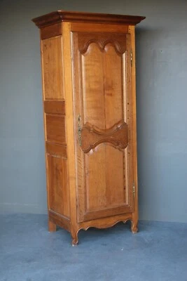 $2750 • Buy Antique Provincial French Louis XV Carved Oak Armoire Tall Wardrobe Ornate 1800s