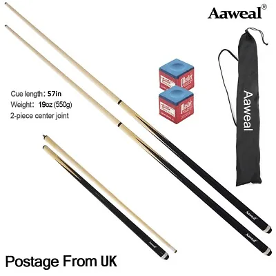£28.99 • Buy 57  2x ADULTS SUPERIOR 2 PIECE CENTRE SPLIT SNOOKER / POOL CUES