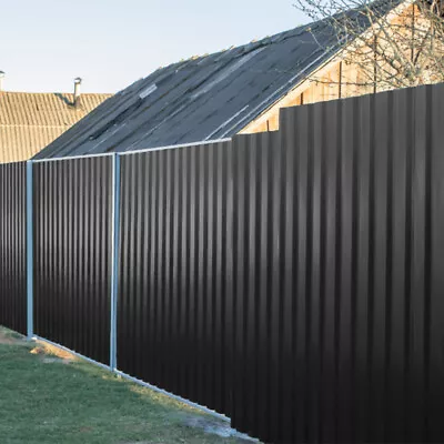 12pcs Black Metal Cladding Roofing Galvanized Corrugated Roof Sheets With Screws • £58.95