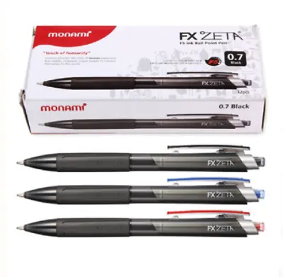 Monami FX Zeta 0.7mm Ball Point Pen 12 Pcs(1 Dozen) Black / Blue / Red • $18.99