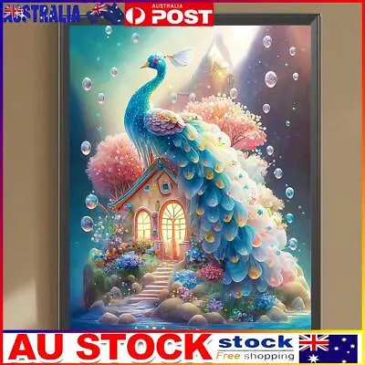 $11.79 • Buy 5D DIY Full Round Drill Diamond Painting Peacock Kit Home Decoration Art Craft