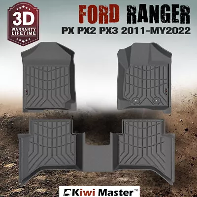 KIWI MASTER 3D Car Floor Mats Liner For Ford Ranger PX Wildtrak 2011 - MY2022 • $139.95