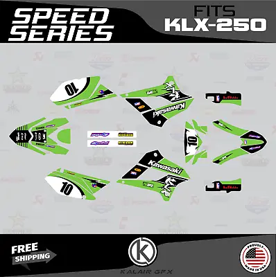 $79.99 • Buy Graphics Kit For Kawasaki KLX250 (2008-2020) KLX 250 Speed-Green