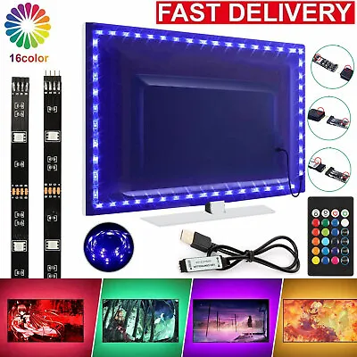 5V USB LED Strip Lights TV Back Light 5050 RGB Color Changing With 24Key Remote • $6.95