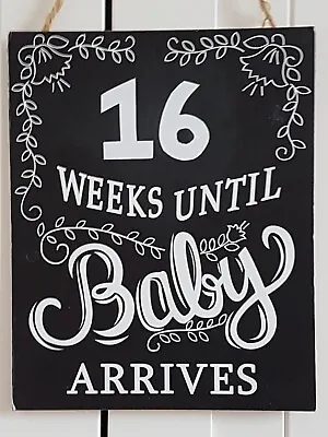 New Arrival - Crafted Wooden Chalkboard New Baby Countdown • £6