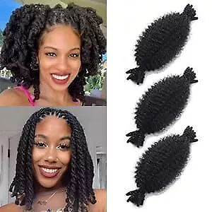 3 Packs Marley Twist Braiding Hair 8 Inch Pre-Separated Springy 8 Inch 1b-3 • $11.08