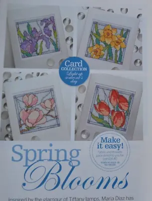 Cross Stitch Chart Only - Stained Glass Effect Floral Cards Daffodil Tulip Iris • £1.99