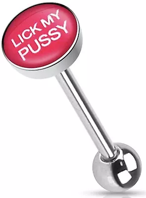 *LICK MY P***Y - Quality Adult Rude Sexy Funny Tongue Bar Barbell • £4.99