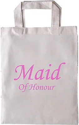 Wedding Favour Gift BagHen Party Cotton Tote Pink Canvas Bags Thank You Bride • £2.75