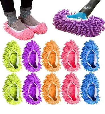 10Pcs (5 Pairs) Mop Slippers For Floor Cleaning Washable Reusable Shoes Cover • $17.99