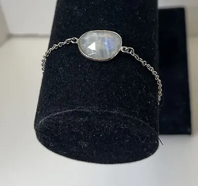 Moonstone Bracelet-Dainty Silver Plated 7” • $15