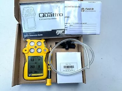 BW Quattro Gas Alert Multi Monitor Detector O2 CO H2S LEL Calibrated 11-2023 • $244.99