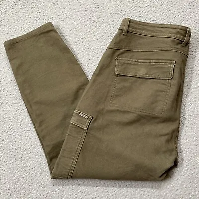 PrAna Elle Cargo Pants Womens 8 Sepia Organic Cotton Stretch Army Green 1968351 • $27.99