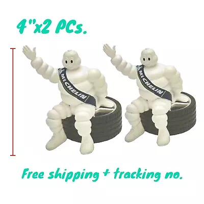 2 Pcs. Michelin Air Freshener Bibendum Man Doll 4   Sit On Tire Collectible • $59.99