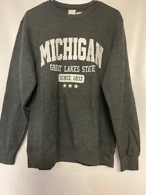 New SALE Medium MICHIGAN Great Lakes State 1837 SWEATSHIRT No Hoodie • $19.99