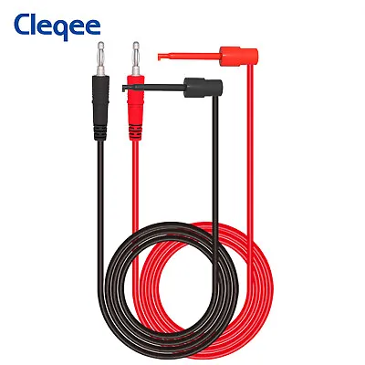 Cleqee Banana Plug To Mini Grabber Test Hook Clip Test Lead Cable For Multimeter • $6.99