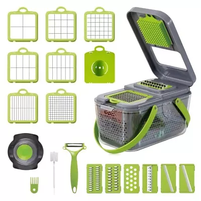 £15.99 • Buy 22 In 1 Vegetable Chopper Salad Fruit Mandolin Slicer Food Dicer Cutter Peeler