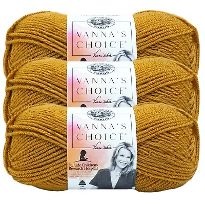 (3 Pack) Lion Brand Yarn 860-130I Vanna's Choice Yarn Honey • $15.35