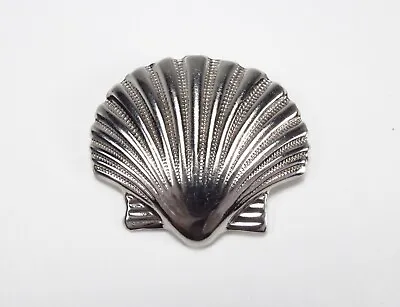 Vintage 1950s Art Deco Sterling Silver Pecten Clam Sea Shell Figural Pin Brooch • $26.66