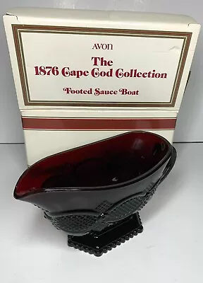 1988  1876 Cape Cod Collection FOOTED SAUCE BOAT  Roman Rosette Pattern Avon NIB • $10.85