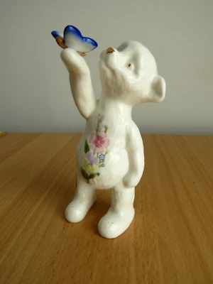 Aynsley  Teddy With Butterfly Figurine • £10