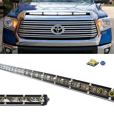 108W 36  LED Light Bar W/ Hood Scoop Bulge Mounting Wiring 14-21 Toyota Tundra • $161.99