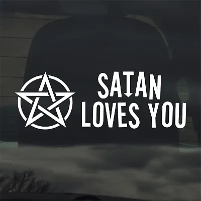 Satan Loves You Custom Vinyl Sticker / Decal Devil Occult Hell Temple  • $3.49