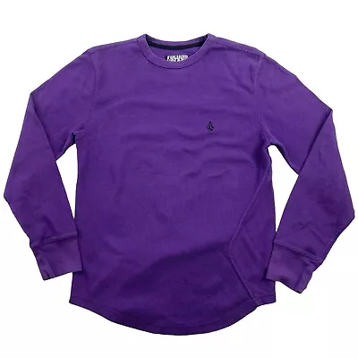 Volcom Mens S Purple Pullover Waffle Thermal Long Sleeve Shirt (C5) • $19.95